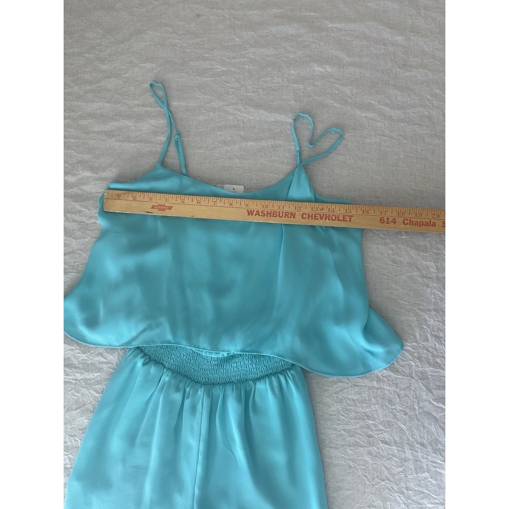 Bebe Women's Blue Romper NWT (Read) Size 4 Adjustable Spaghetti Strap Flowy - Picture 7 of 13